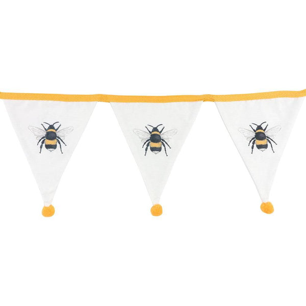 White Single Bee Fabric Bunting - Home Decor Emporium