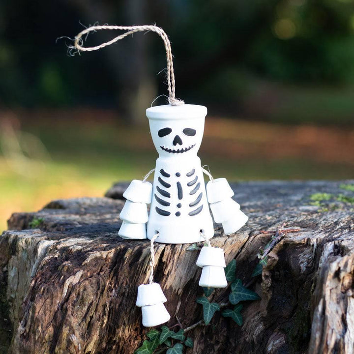 White Skeleton Terracotta Pot Man - Home Decor Emporium