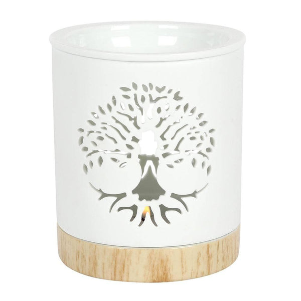 White Tree of Life Cut Out Oil Burner - Home Decor Emporium