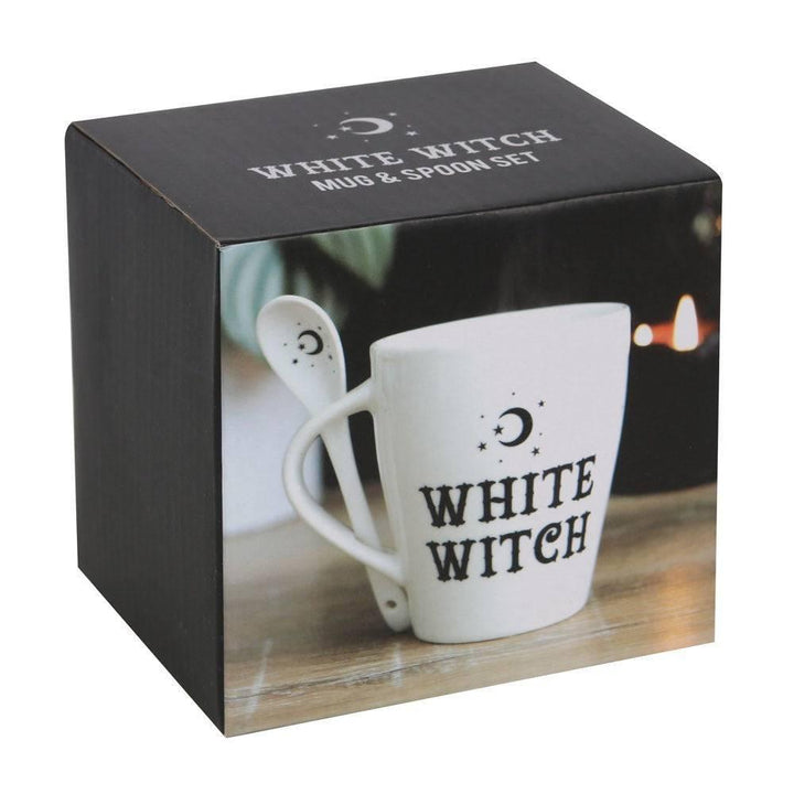 White Witch Mug and Spoon Set - Home Decor Emporium