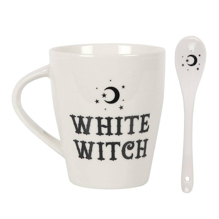 White Witch Mug and Spoon Set - Home Decor Emporium