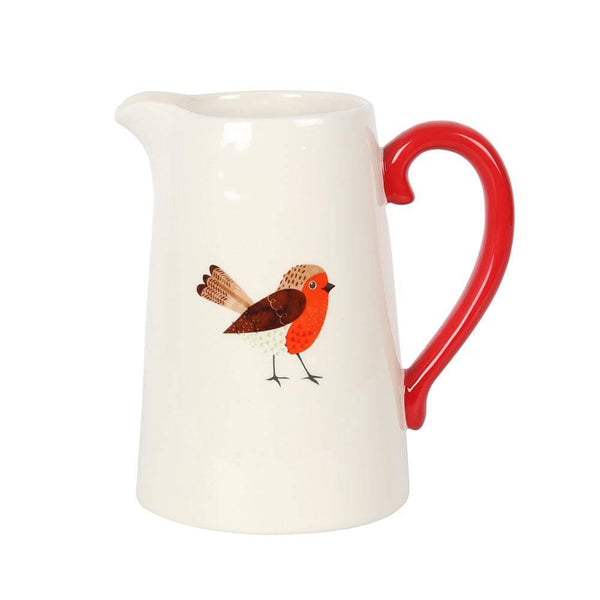 Winter Robin Ceramic Flower Jug - Home Decor Emporium