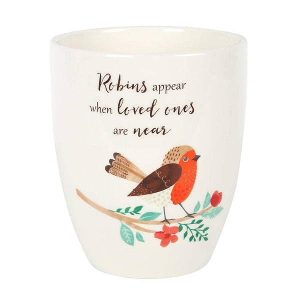 Winter Robin Ceramic Plant Pot - Home Decor Emporium