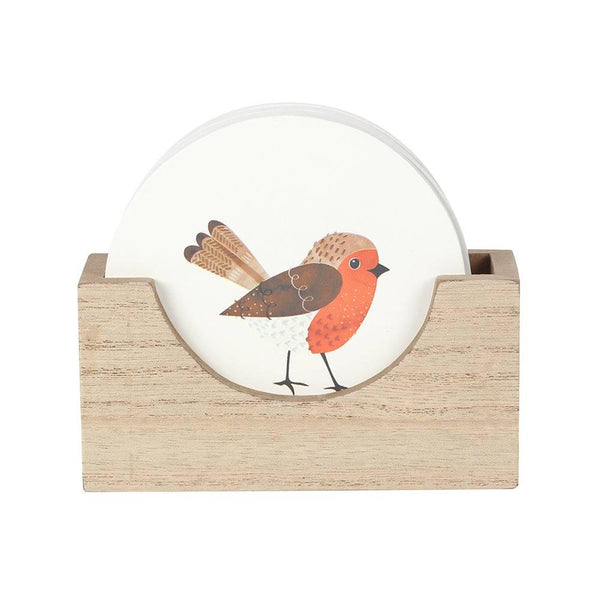 Winter Robin Coaster Set - Home Decor Emporium