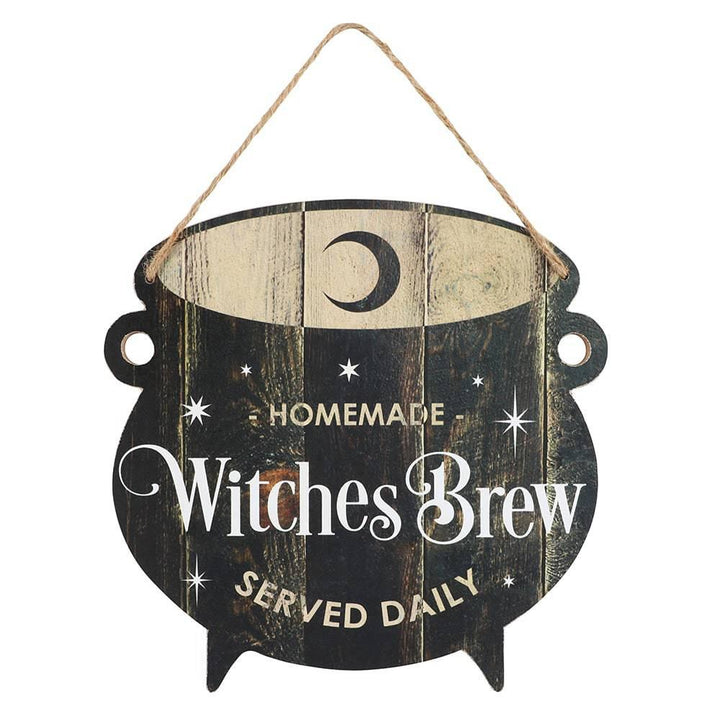 Witches Brew Cauldron MDF Hanging Sign - Home Decor Emporium