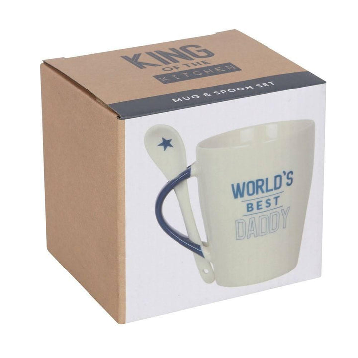 World's Best Daddy Ceramic Mug and Spoon Set - Home Decor Emporium