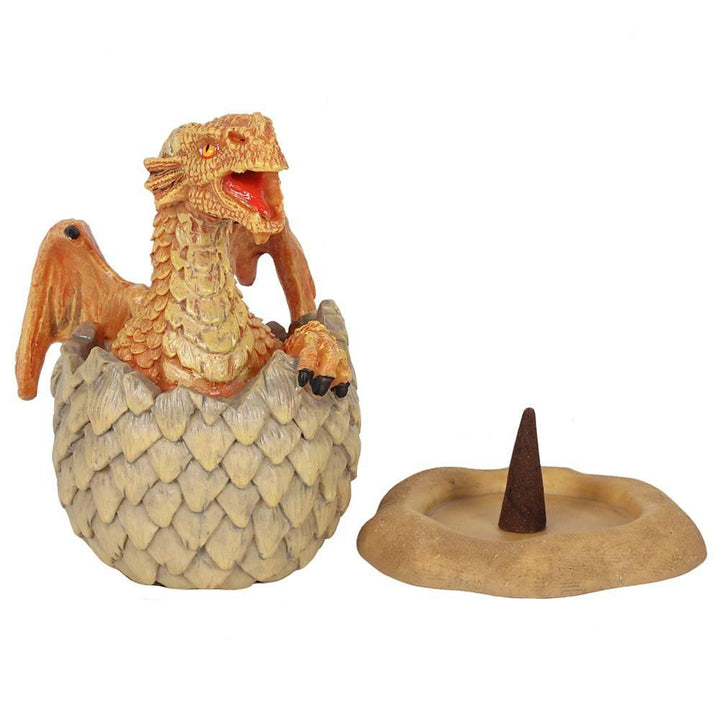 Yellow Hatching Dragon Incense Cone Burner - Home Decor Emporium