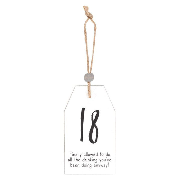 18 Milestone Birthday Hanging Sentiment Sign - Home Decor Emporium