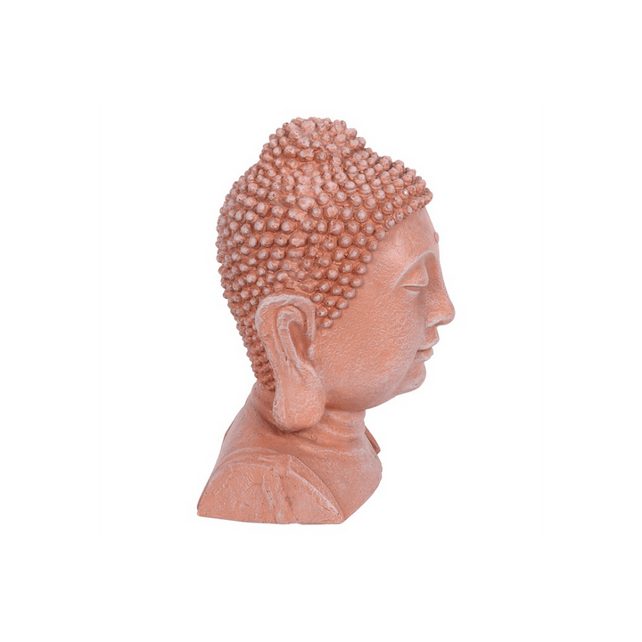 41cm Terracotta Effect Buddha Head Ornament - Home Decor Emporium