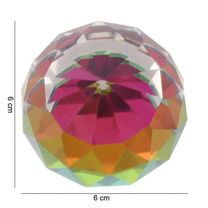 6cm Faceted Rainbow Crystal - Home Decor Emporium