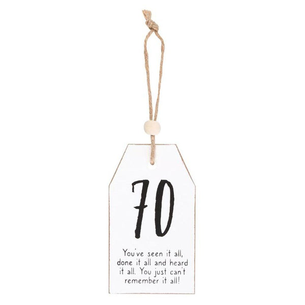 70 Milestone Birthday Hanging Sentiment Sign - Home Decor Emporium