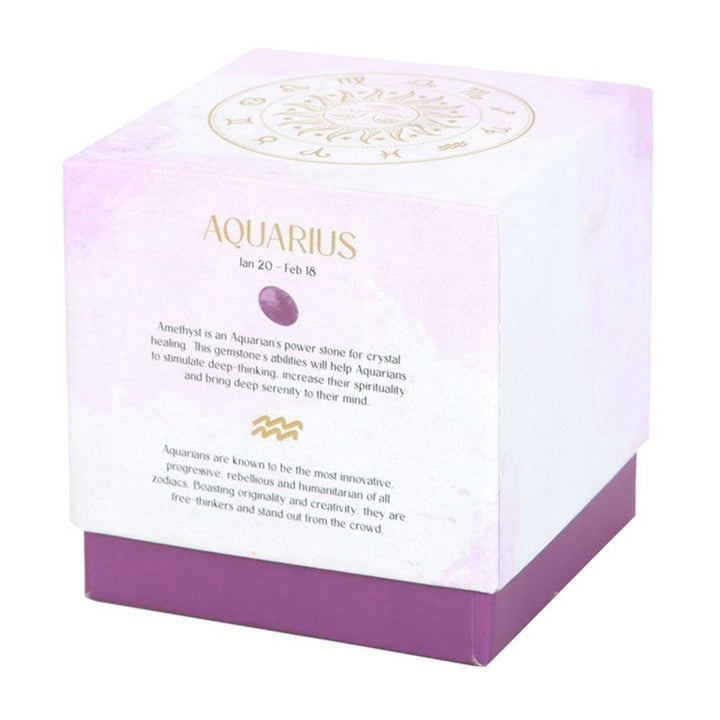 Aquarius Bergamot & Mandarin Gemstone Zodiac Candle - Home Decor Emporium