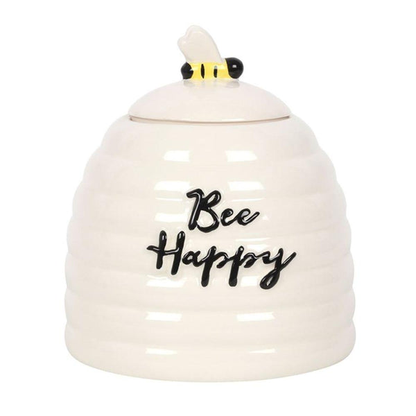 Bee Happy Ceramic Storage Jar - Home Decor Emporium