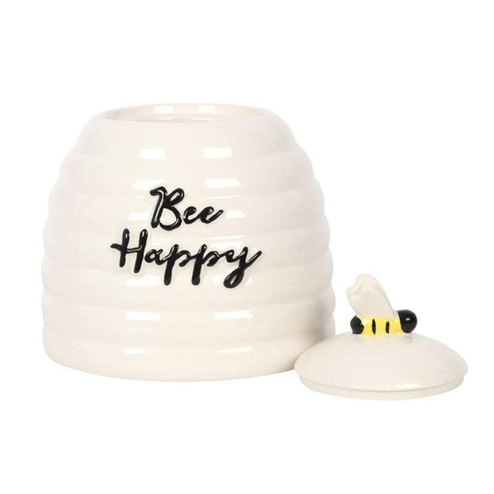 Bee Happy Ceramic Storage Jar - Home Decor Emporium