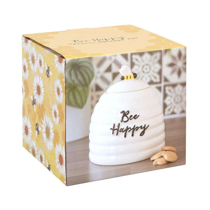 Bee Happy Ceramic Storage Jar - Home Decor Emporium
