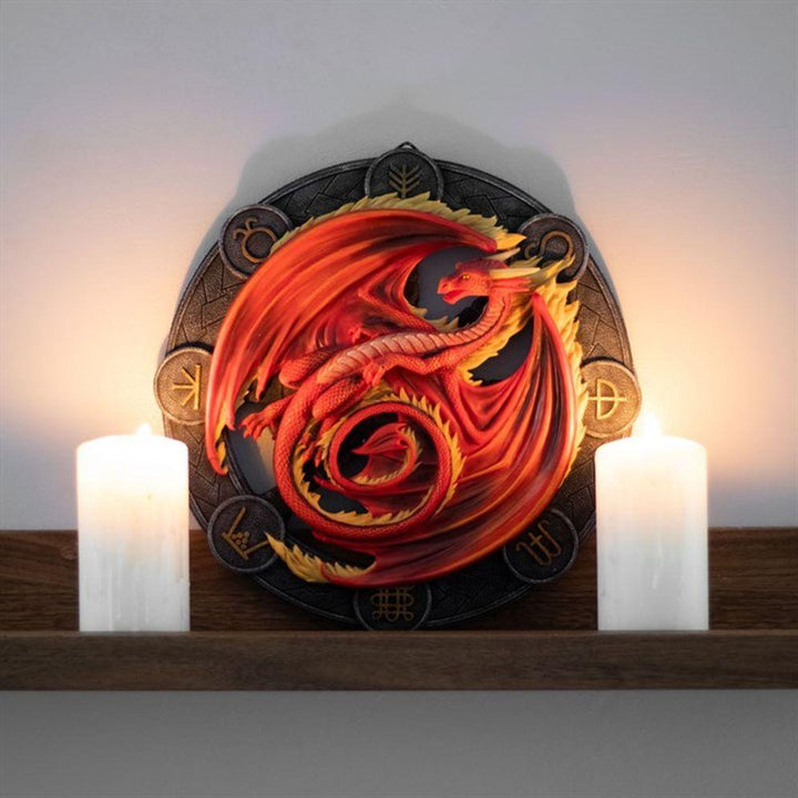 Beltane Dragon Resin Wall Plaque by Anne Stokes - Home Decor Emporium