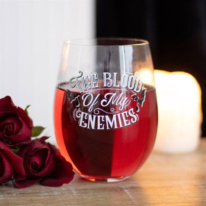 Blood Of My Enemies Stemless Wine Glass - Home Decor Emporium