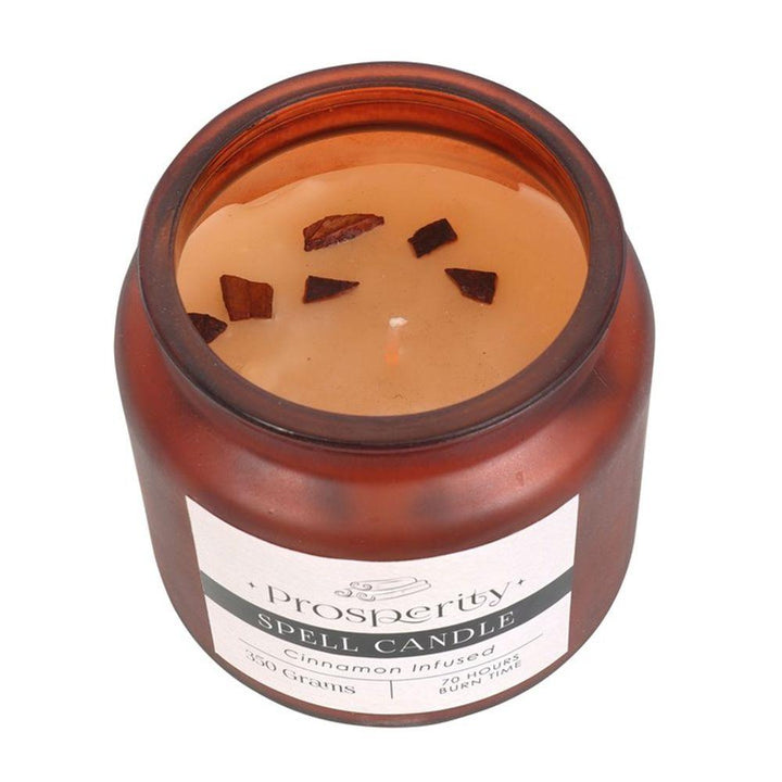 Cinnamon Infused Prosperity Spell Candle - Home Decor Emporium