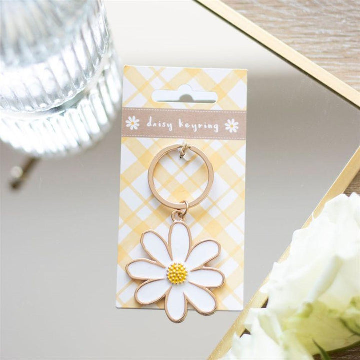 Daisy Enamel Keyring - Home Decor Emporium