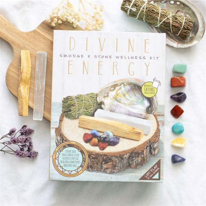 Divine Energy Smudge and Stone Wellness Kit - Home Decor Emporium