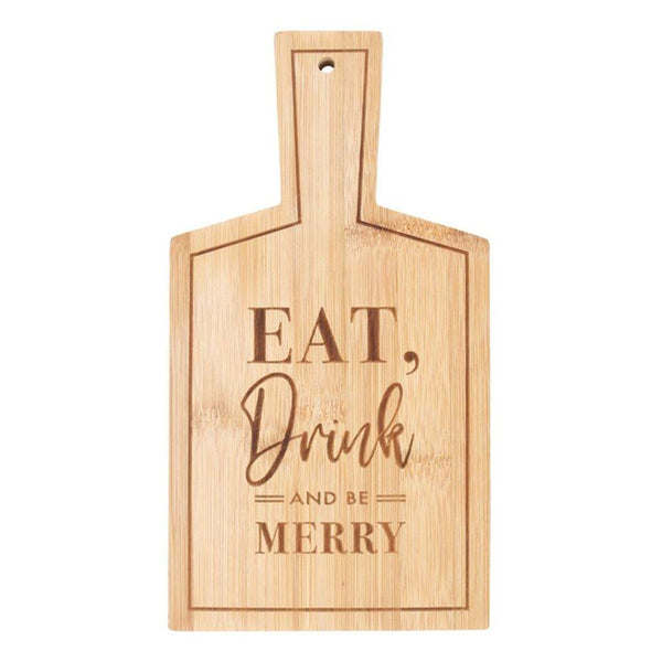 Eat, Drink and Be Merry Bamboo Serving Board - Home Decor Emporium