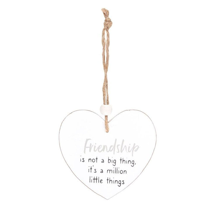 Friendship Is... Hanging Heart Sentiment Sign - Home Decor Emporium