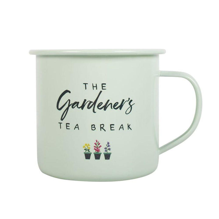 Gardener's Tea Break Enamel Mug - Home Decor Emporium