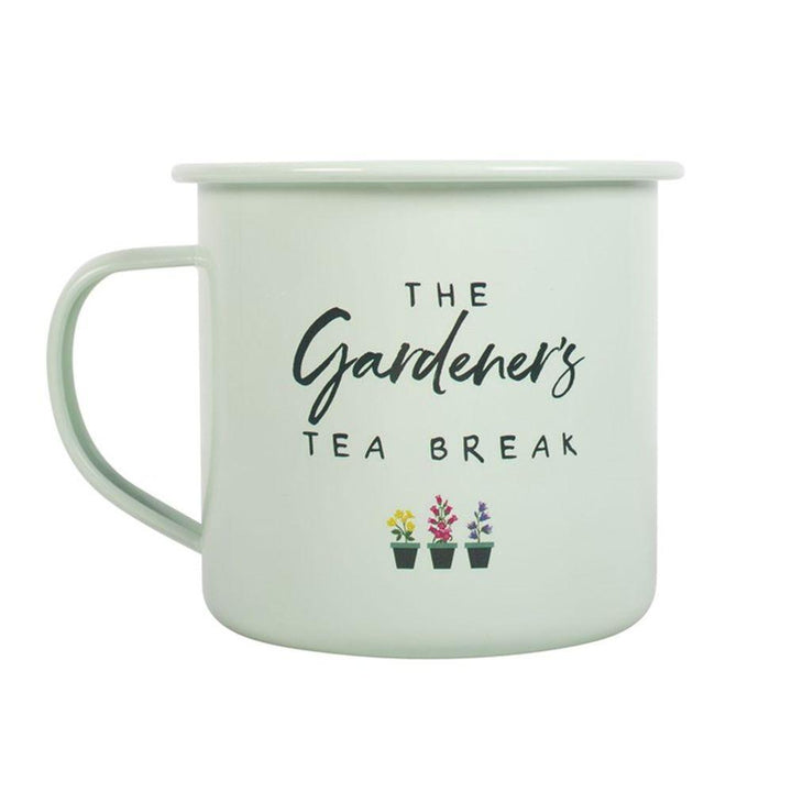 Gardener's Tea Break Enamel Mug - Home Decor Emporium
