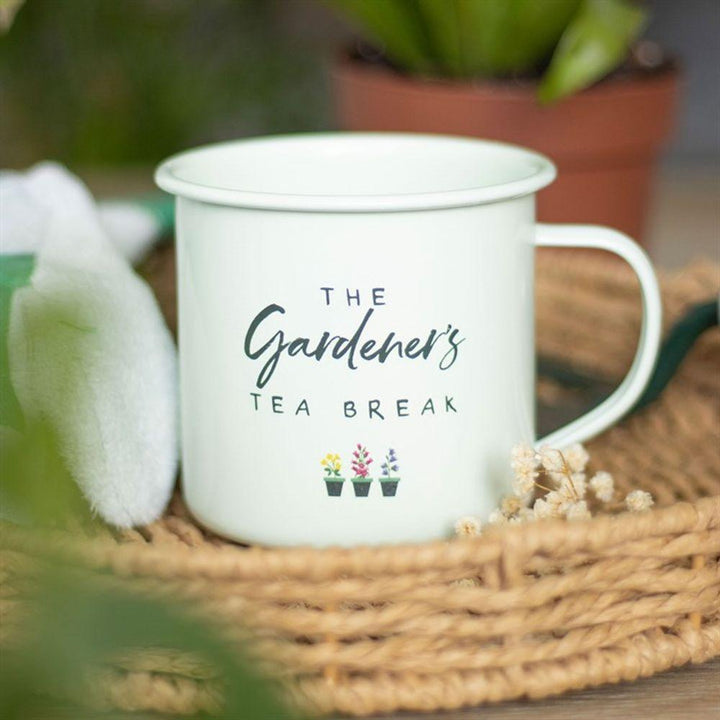 Gardener's Tea Break Enamel Mug - Home Decor Emporium