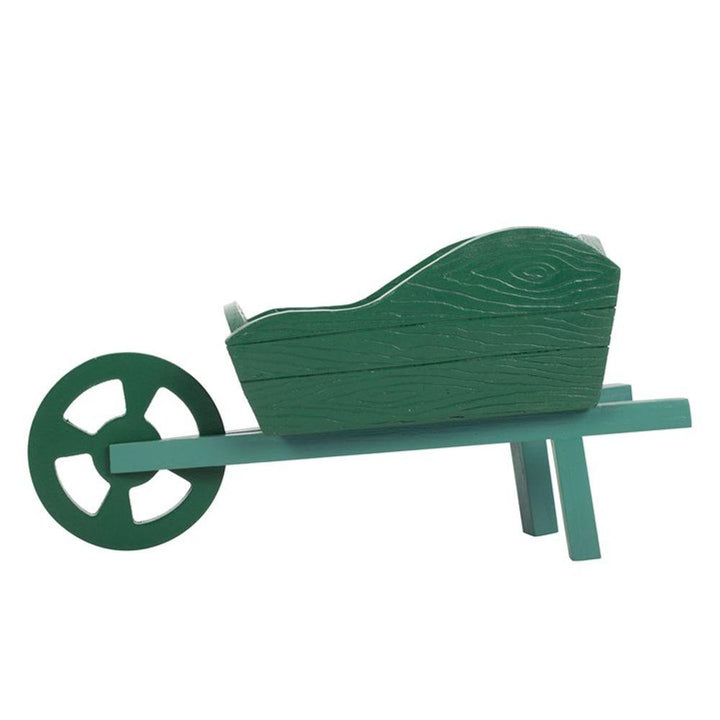 Green Resin Wheelbarrow Planter - Home Decor Emporium