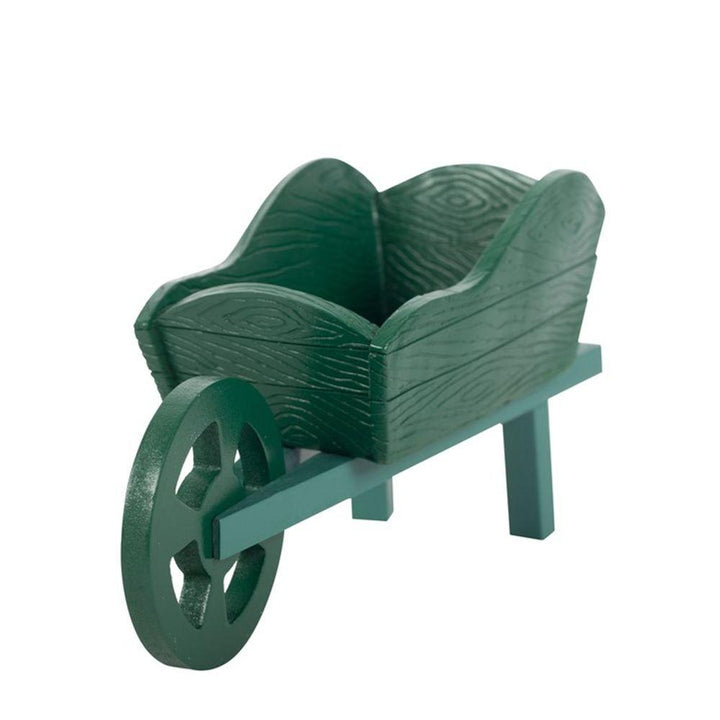 Green Resin Wheelbarrow Planter - Home Decor Emporium