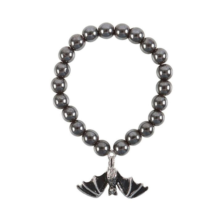 Hanging Bat Hematite Charm Bracelet - Home Decor Emporium