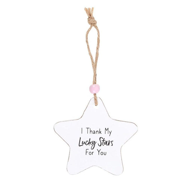 I Thank My Lucky Stars Hanging Star Sentiment Sign - Home Decor Emporium