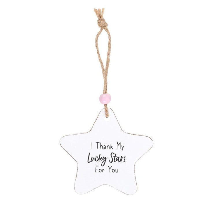 I Thank My Lucky Stars Hanging Star Sentiment Sign - Home Decor Emporium