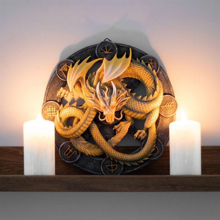 Imbolc Dragon Resin Wall Plaque by Anne Stokes - Home Decor Emporium