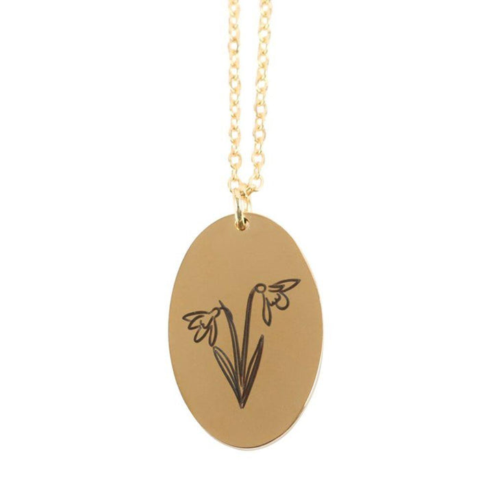 January Snowdrop Birth Flower Necklace Card - Home Decor Emporium