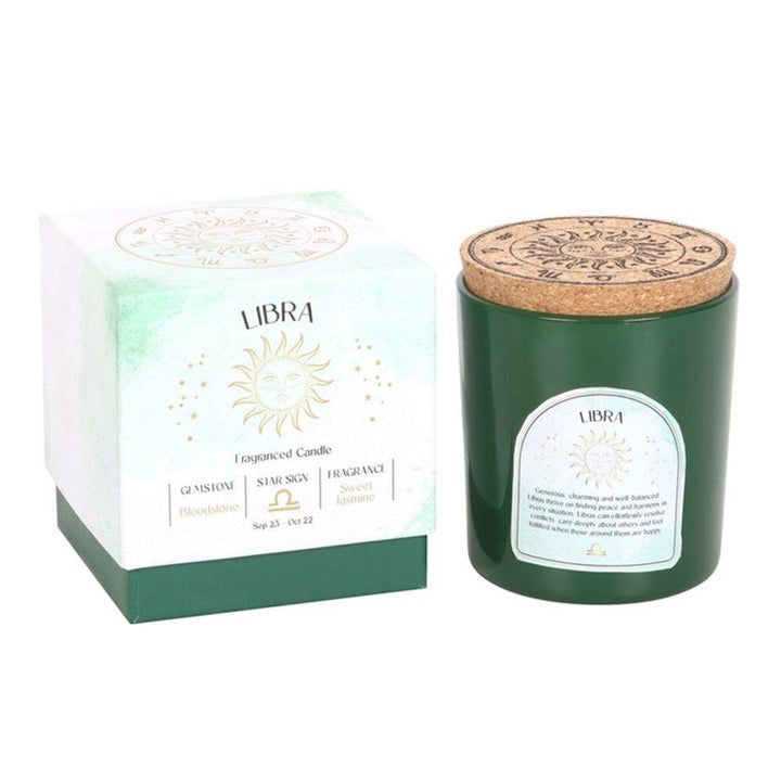 Libra Sweet Jasmine Gemstone Zodiac Candle - Home Decor Emporium
