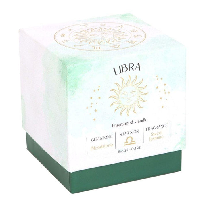 Libra Sweet Jasmine Gemstone Zodiac Candle - Home Decor Emporium