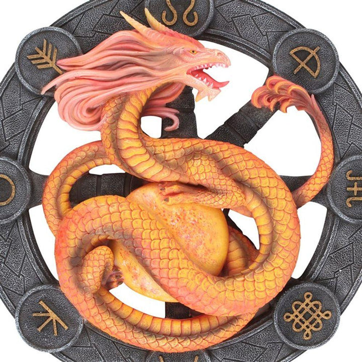 Litha Dragon Resin Wall Plaque by Anne Stokes - Home Decor Emporium