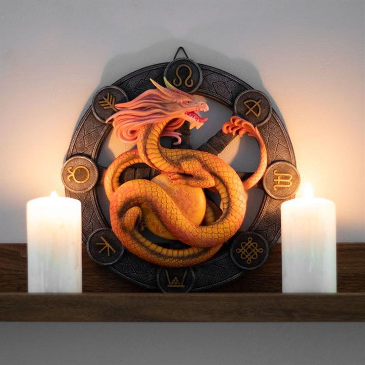 Litha Dragon Resin Wall Plaque by Anne Stokes - Home Decor Emporium