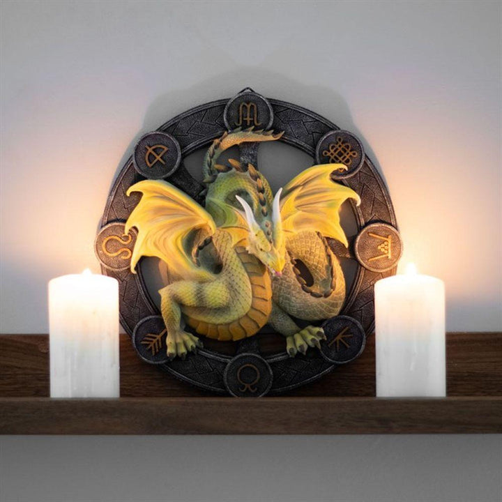 Mabon Dragon Resin Wall Plaque by Anne Stokes - Home Decor Emporium