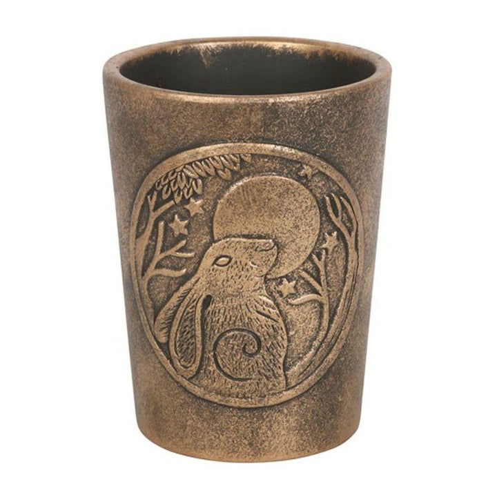 Moon Gazing Hare Bronze Terracotta Plant Pot by Lisa Parker - Home Decor Emporium