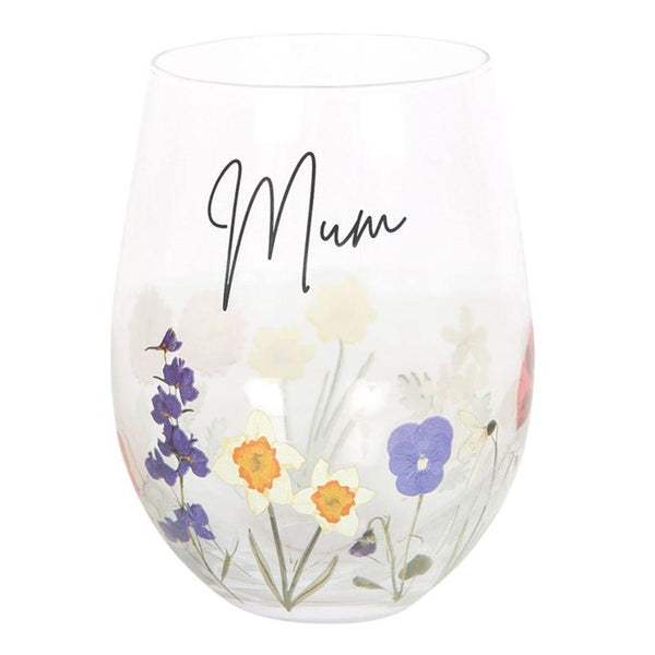 Mum Wildflower Stemless Glass - Home Decor Emporium