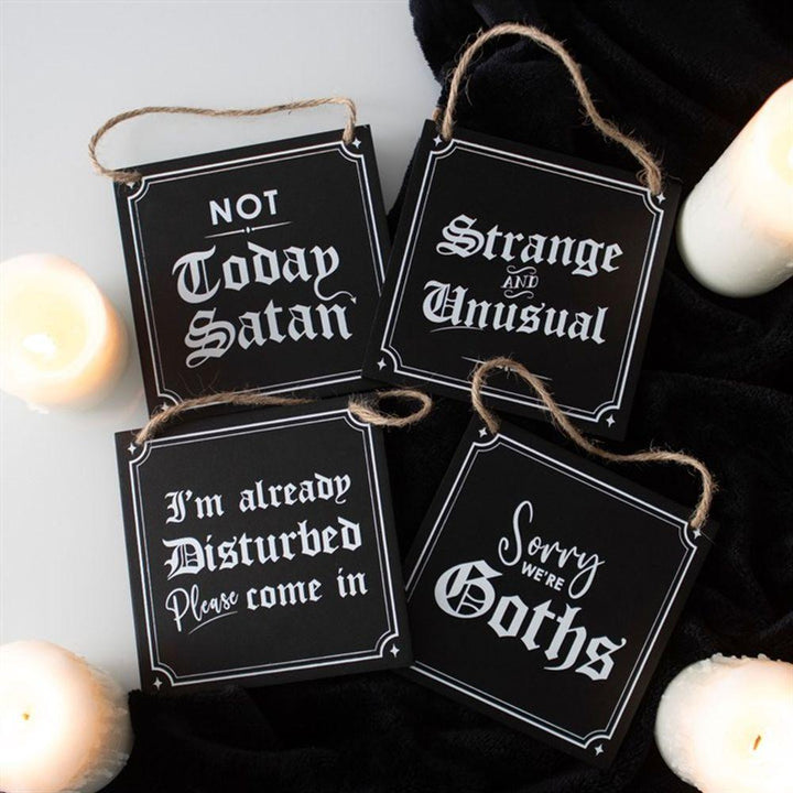 Not Today Satan Hanging Sign - Home Decor Emporium