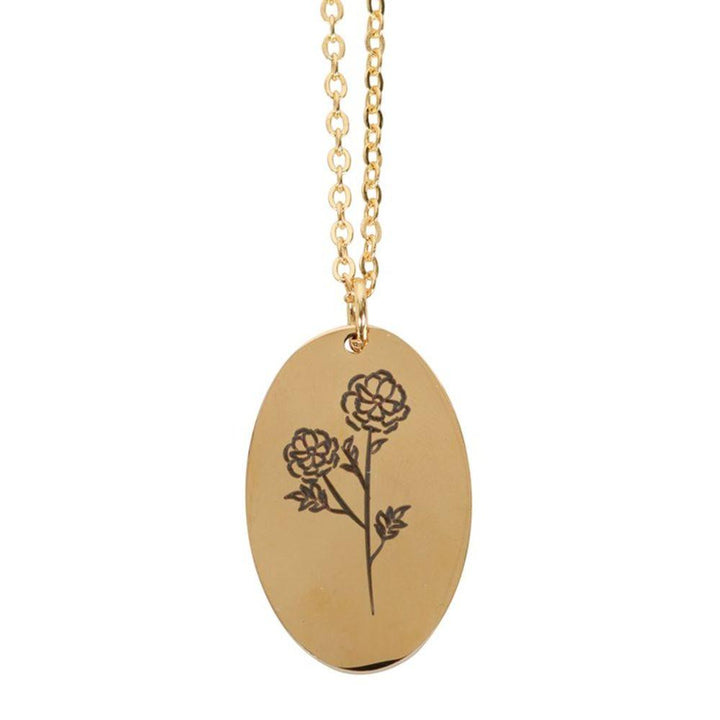 October Marigold Birth Flower Necklace Card - Home Decor Emporium