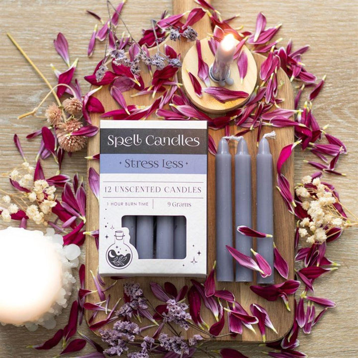 Pack of 12 Stress Less Spell Candles - Home Decor Emporium