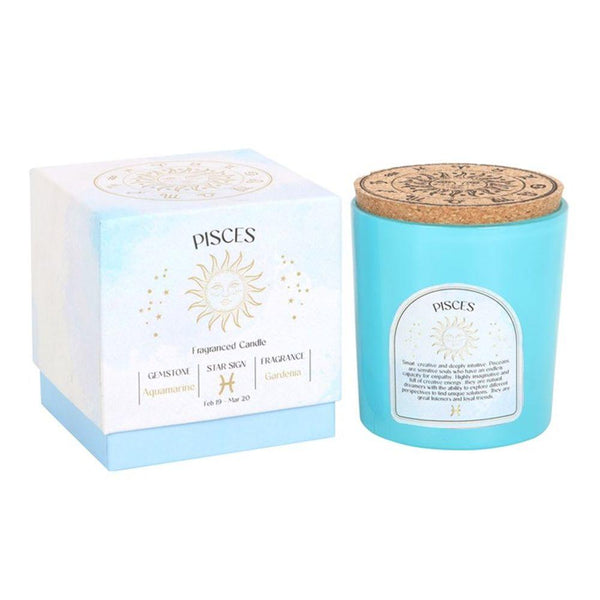 Pisces Gardenia Gemstone Zodiac Candle - Home Decor Emporium