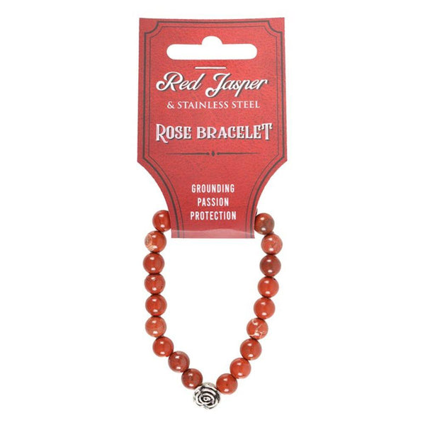 Rose Red Jasper Beaded Bracelet - Home Decor Emporium