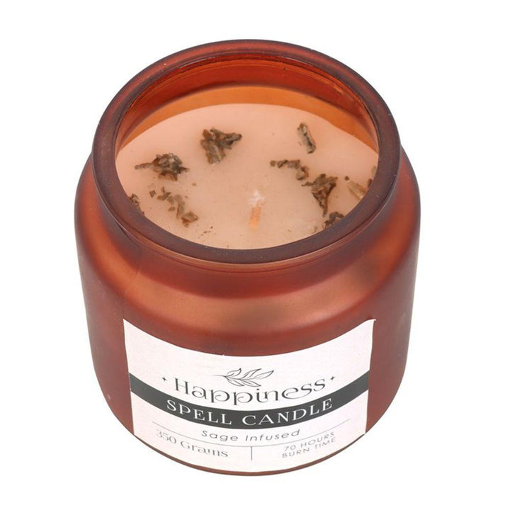 Sage Infused Happiness Spell Candle - Home Decor Emporium
