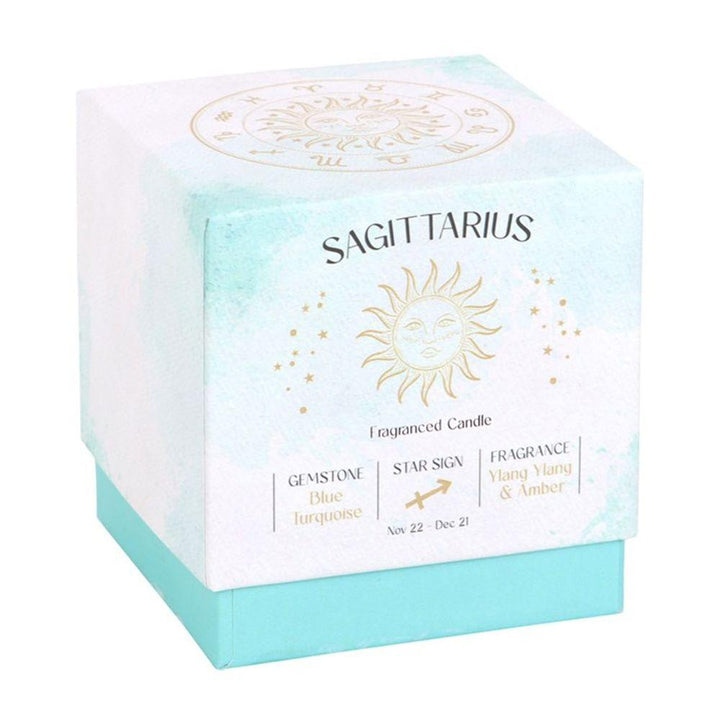 Sagittarius Ylang Ylang & Amber Gemstone Zodiac Candle - Home Decor Emporium